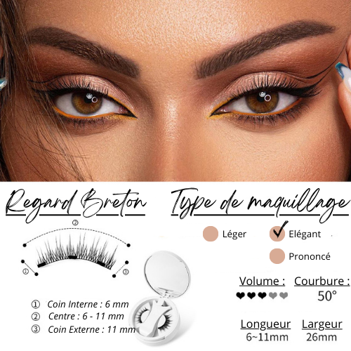 Faux Cils Magnétiques - Sans colle Regard de Breizh